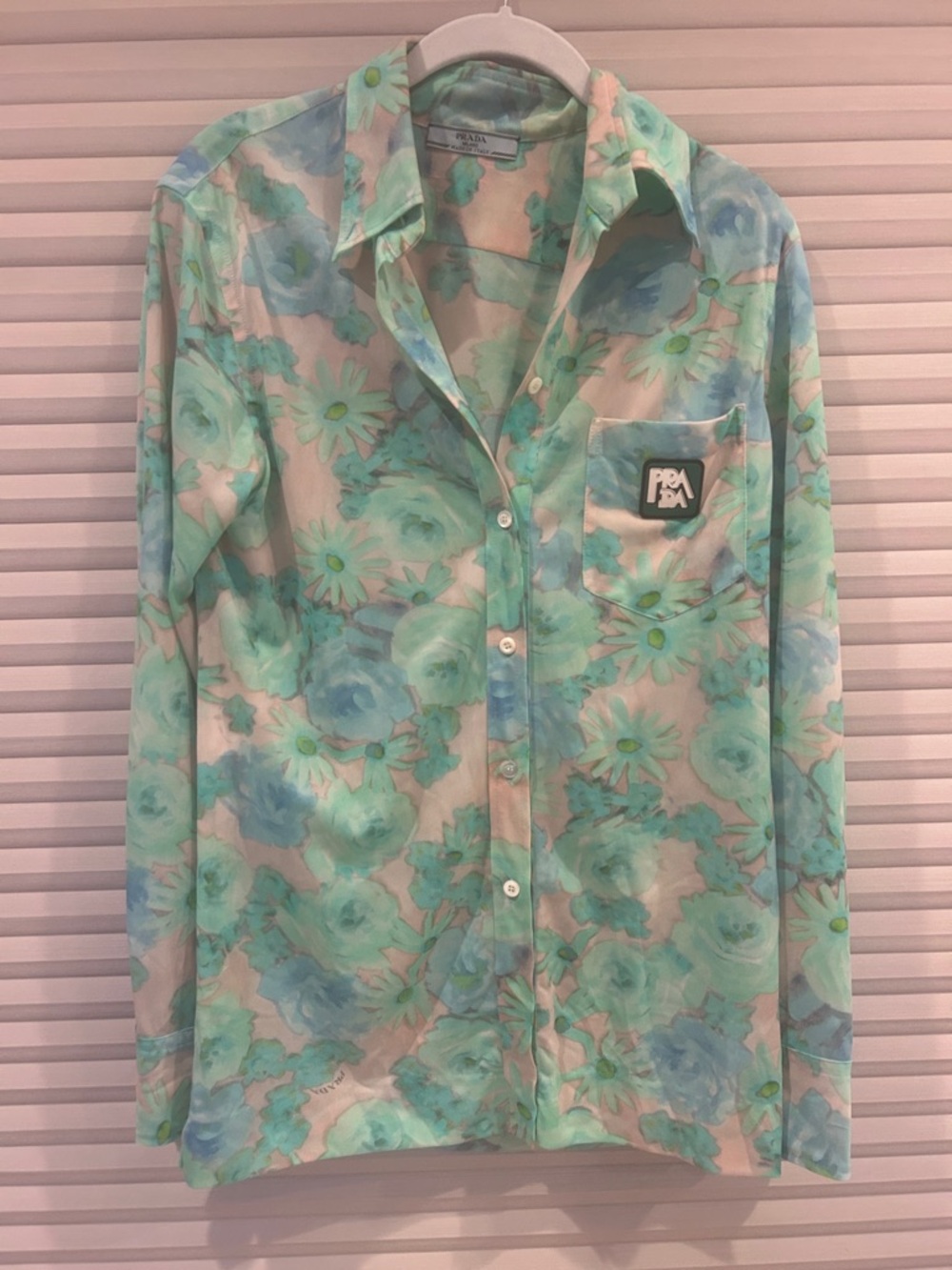 Prada 2018 Pastel Floral Button-Up Shirt